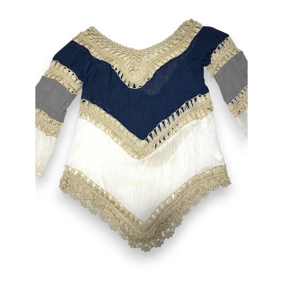 Arianna by Howards Boho Crotchet Hollowed Out Blouse/ Beach cover up Size S/M - Picture 2 of 7